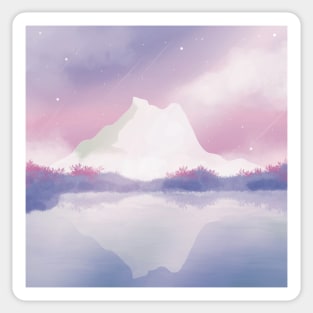 Beautiful Purple Snow Mountain Sticker